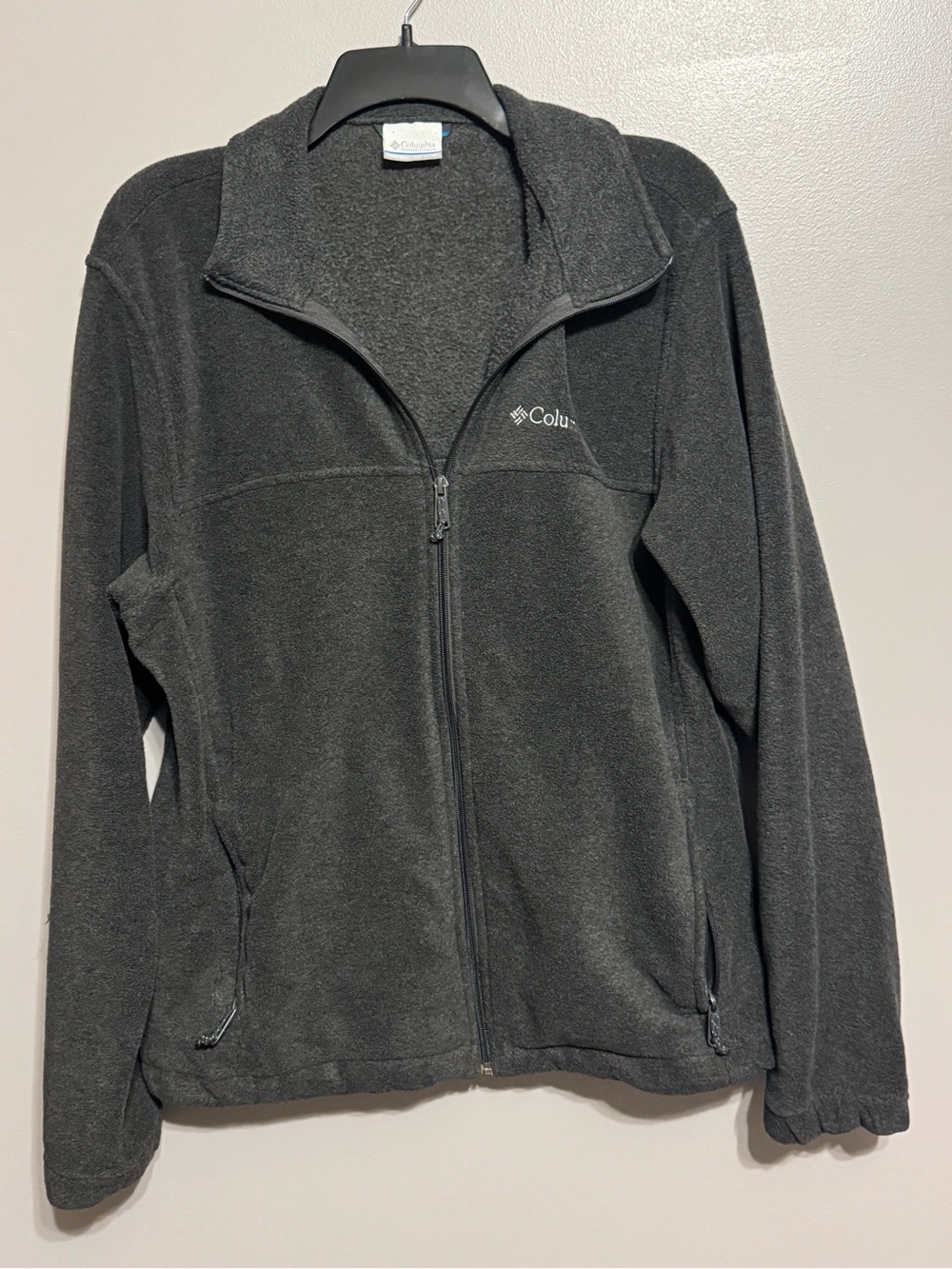 Columbia Men’s Dark Gray Full-Zip Teddy Fleece Jacket